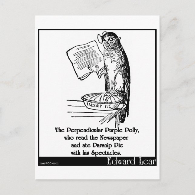 The Perpendicular Purple Polly Postcard (Front)