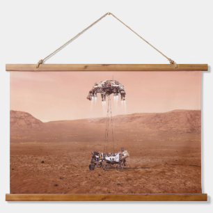 The Perseverance Rover Landing Safely On Mars. Hanging Tapestry