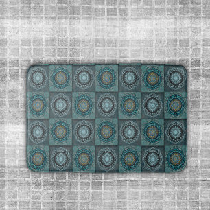 The Persian's gyrate psychedelic eyes' mandala  Bath Mat