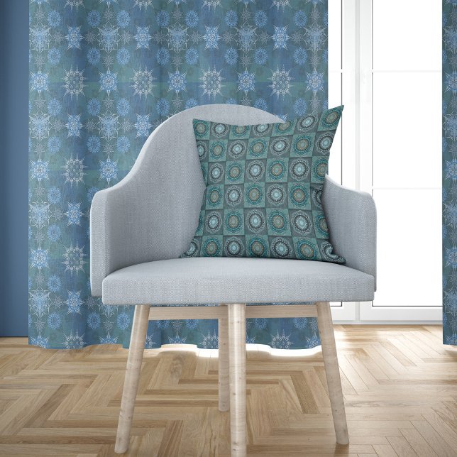 The Persian's gyrate psychedelic eyes' mandala  Cushion (Creator Uploaded)