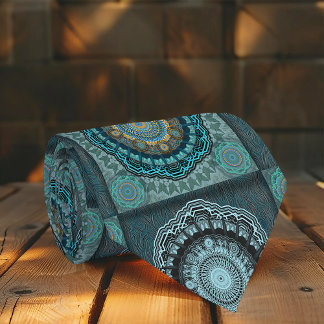 The Persian's gyrate psychedelic eyes' mandala Tie