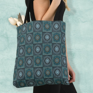 The Persian's gyrate psychedelic eyes' mandala Tote Bag