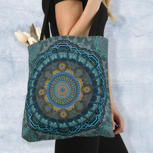 The Persian's gyrate psychedelic eyes' mandala Tote Bag