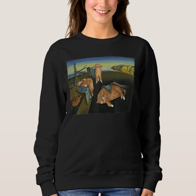 The Persistence of Memory Cat  Painting Sweatshirt (Front)