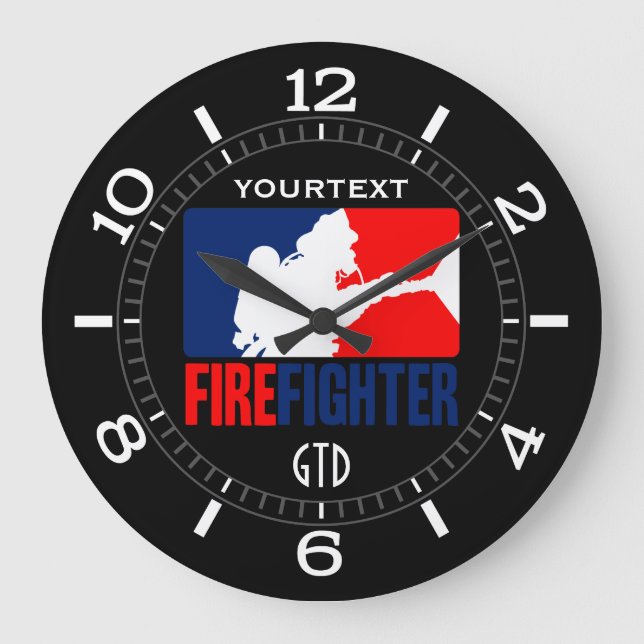 The Personalised Firefighter Headliner Dial on a Large Clock (Front)