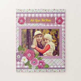 The Personalised Picture Frame with Custom Text  Jigsaw Puzzle
