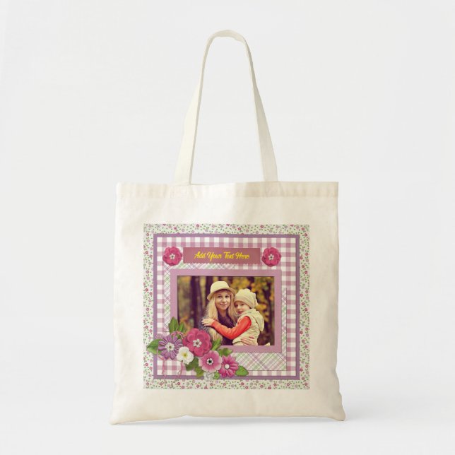 The Personalised Picture Frame with Custom Text  Tote Bag (Front)