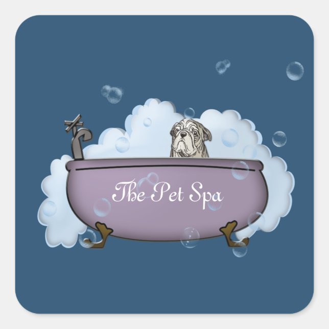 The Pet Spa Square Sticker (Front)