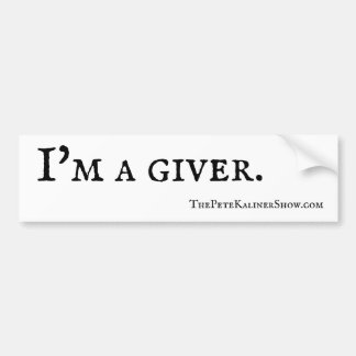 The Pete Kaliner Show "I'm a giver" sticker