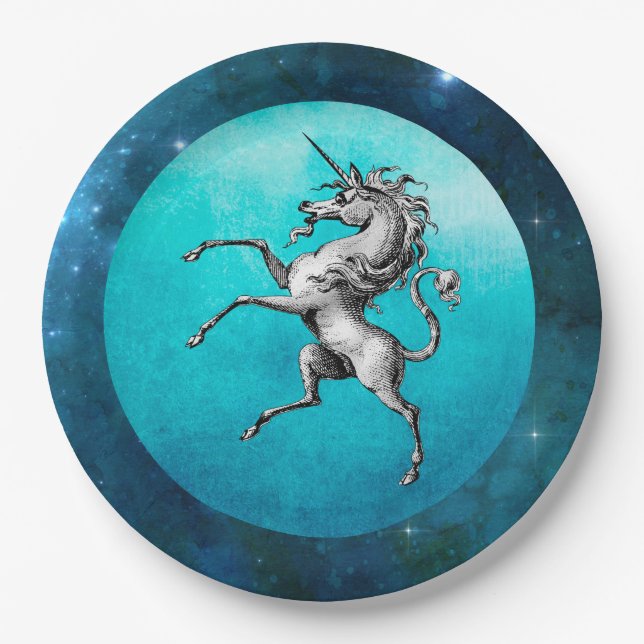 The Pewter Unicorn Paper Plate (Front)