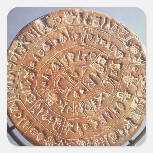 The Phaistos Disc, with unknown significance Square Sticker (Front)