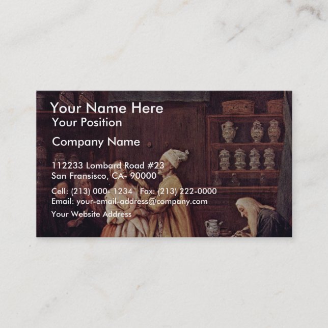The Pharmacist By Longhi Pietro (Best Quality) Business Card (Front)