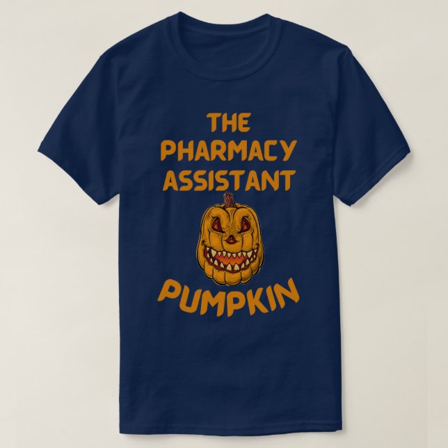 The Pharmacy Assistant Pumpkin Funny Halloween Cos T-Shirt (Design Front)