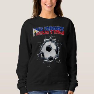 The Philippines Soccer Fans - Football In Cracked Sweatshirt