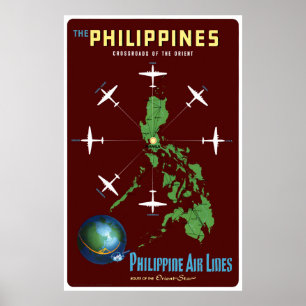 The Philippines Vintage Travel Poster Restored