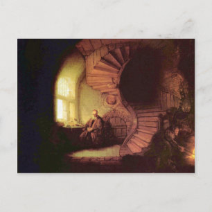 The philosopher by Rembrandt Harmenszoon van Rijn Postcard