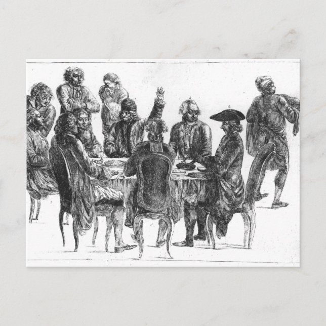 The Philosophers at Supper, c.1750 Postcard (Front)