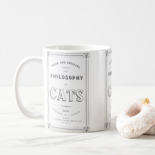 The Philosophy of Cats Coffee Mug (With Donut)