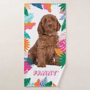 The photo and the name of your favorite animal bath towel