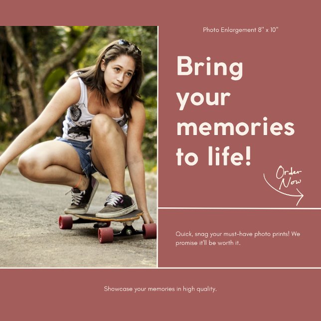 The Photo Lab - Custom Photo Enlargement (Professional-quality prints in a classic 8" x 10" size Birthday Depot Party Supplies Trendy Stylish)