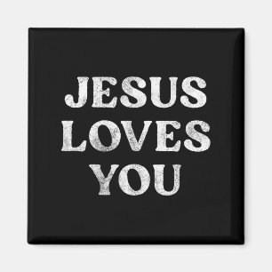 The Phrase Jesus Loves You On A Magnet