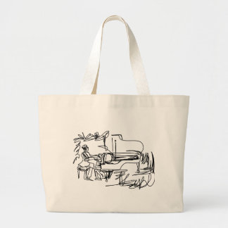 The Pianist - Piano Theme Large Tote Bag