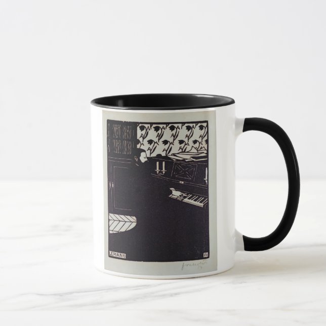 The Piano, 1914 (woodcut) Mug (Right)