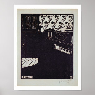 The Piano, 1914 (woodcut) Poster