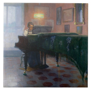 The Piano Player (Pianist) (Female Musician) Ceramic Tile