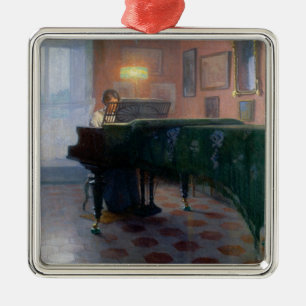 The Piano Player (Pianist) (Female Musician) Metal Ornament