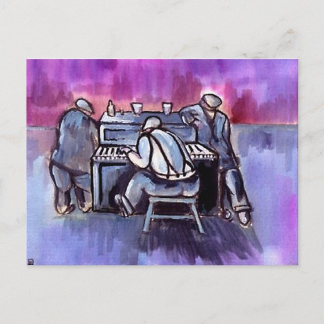 THE PIANO PLAYER POSTCARD (Front)