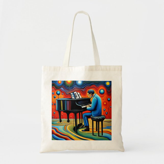 The Piano Player Tote Bag (Front)