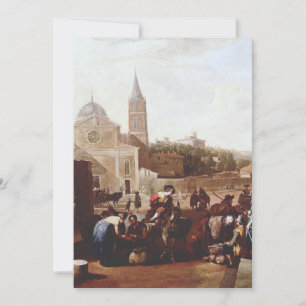 The Piazza del Popolo in Rome by Johannes Lingelba Invitation