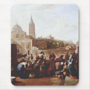 The Piazza del Popolo in Rome by Johannes Lingelba Mouse Pad