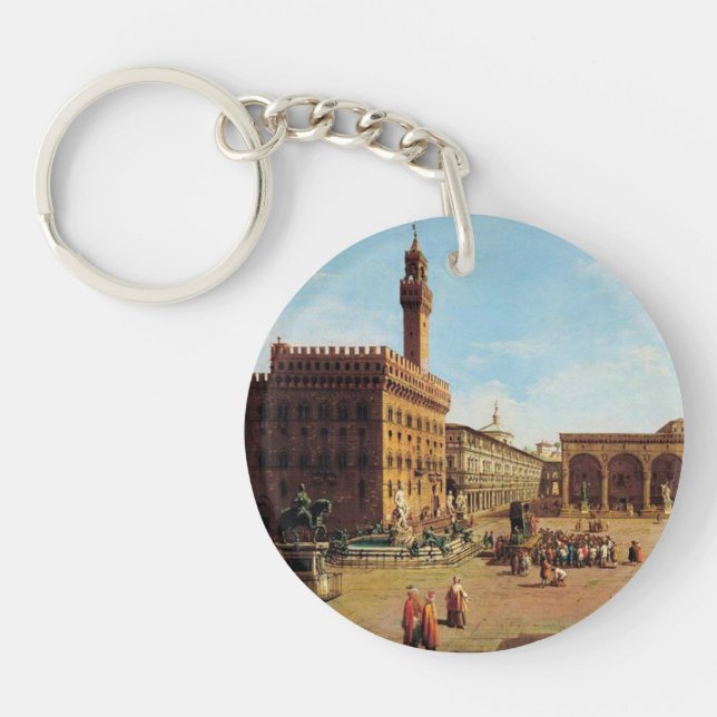 The Piazza della Signoria in Florence Key Ring (Front)