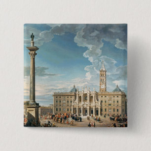 The Piazza Santa Maria Maggiore, 1752 15 Cm Square Badge