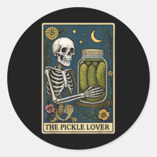 The Pickle Lover Tarot Card  Classic Round Sticker