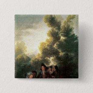 The Picnic, 1785-90 15 Cm Square Badge
