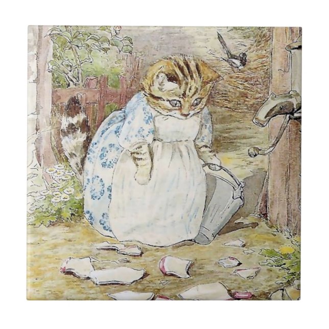 The Pie and the Patty Pan by Beatrix Potter Ceramic Tile (Front)