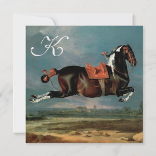 The Piebald Horse "Cehero' Rearing Monogram Invitation