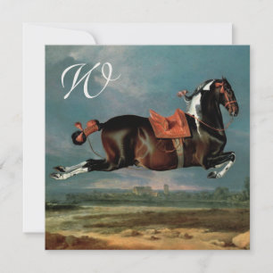 The Piebald Horse "Cehero' Rearing Monogram Invitation