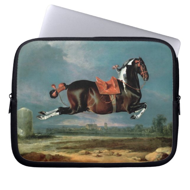 The Piebald Horse "Cehero' Rearing Monogram Laptop Sleeve (Front)