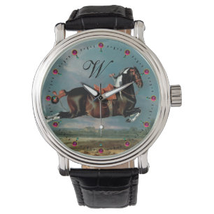 The Piebald Horse "Cehero' Rearing Monogram Watch