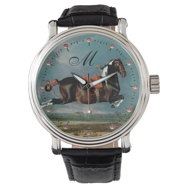 The Piebald Horse "Cehero' Rearing Monogram Watch (Front)