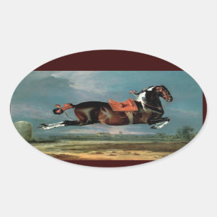 The Piebald Horse "Cehero' Rearing Oval Sticker