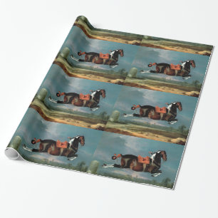 The Piebald Horse "Cehero' Rearing Wrapping Paper
