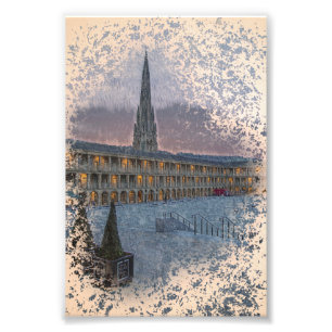 The Piece Hall, Halifax Artistic Vintage Print