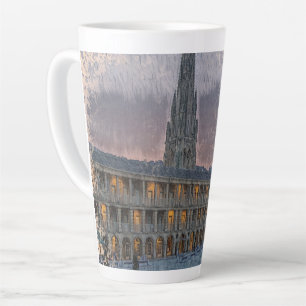 The Piece Hall, Halifax Artistic Vintage Print Latte Mug