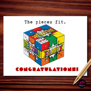 The Pieces Fit Welcome to the Family Congrats Card