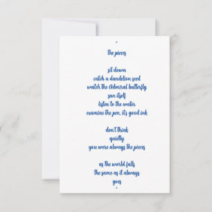 the pieces  thank you card
